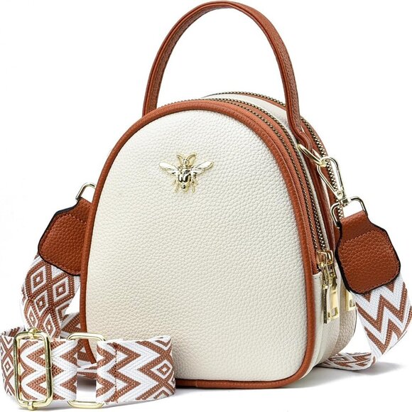 Handbags - Small Crossbody Bag Women Faux Leather Multi Pocket Travel Purse